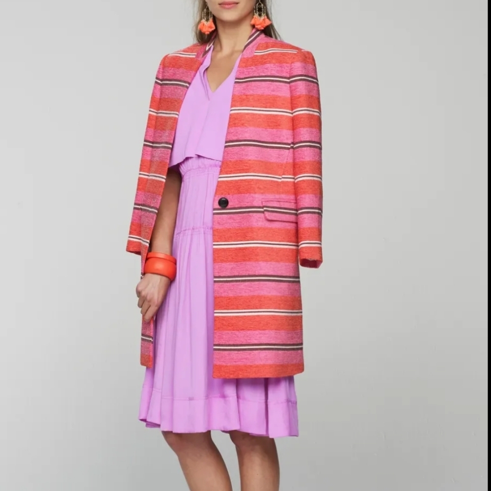 Banana Republic Striped Collarless Coat Blazer Size Medium